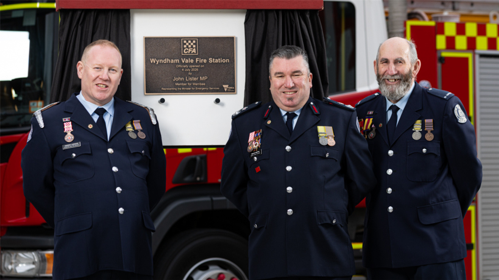 Captain Andrew Ludeman, DCO North West Region Trevor Weston, ex-Captain Francis Ludeman. Credit: Uniform Photography